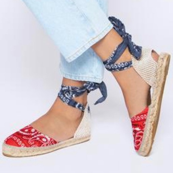 NEW Manebi Espadrille Bandana Flats size 8 - Picture 5 of 9
